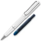 Lamy Tintenroller safari roll-ink mit T10 Tintenpatrone, white/weiß