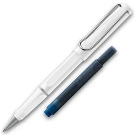 Lamy Tintenroller safari roll-ink mit T10 Tintenpatrone, white/weiß