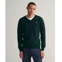 GANT Superfine Lambswool Pullover mit V-ausschnitt - Grün -