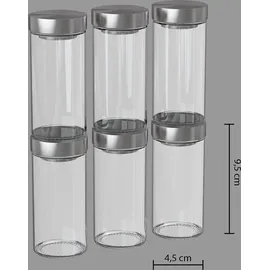 5five simply smart - 6 Gewürzgläser 80ml Edelstahldeckel - 5five