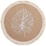 Douceur d'intérieur Tischset (0) 38 cm Jute Bedruckt mit Fransen Mogador, Natur