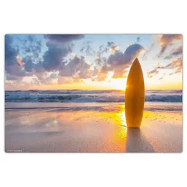 cover-your-desk.de Schreibtischunterlage "Surfbrett am Strand" (L)60 x (B)40 | Gr.: onesize