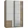 WIMEX Emden 135 x 198 x 64 cm Plankeneiche Nachbildung/weiß mit Spiegel und Schubladen