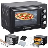 STEInBORG Mini Backofen 25 Liter | Pizza-Ofen | 3in1 Backofen | Minibackofen | Miniofen | Krümelblech | Ober-/Unterhitze | Konvektion | 60 minTimer | 1.600 Watt
