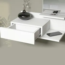 [en.casa] Wandregal Gundsø 40 x 12 x 10 cm Weiß
