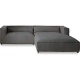 best mobilier Lisa Design Ela– Ecksofa rechts, Cordsamt, 4-sitzer moderner Stil - Dunkelgrau