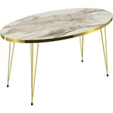 [en.casa] Couchtisch Skævinge 43x90x50cm Marmor, weiß / Gold