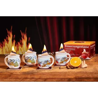 Feuerzangentasse 4er-Set, Weiß/Weihnachten - für Feuerzangenbowle