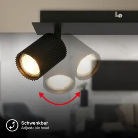 Briloner Deckenlampe 3-flammig schwenkbar 45x8x9 cm Schwarz