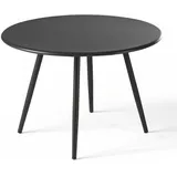 Oviala - Runder Gartentisch von 40 cm aus pulverbeschichtetem Stahl Grau - Palavas