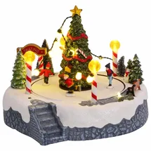 vidaXL Weihnachtsdorf Dekoration Mehrfarbig 22 x 21,5 x 17 cm