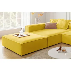 KAWOLA Ecksofa CARMO gelb Flachgewebe