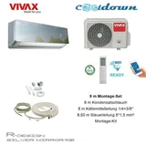 VIVAX R Design SILVER MIRROR 12000 BTU + 8 m Montageset 3,8 KW Klimaanlage A+++