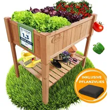 Coemo Hochbeet 90 x 60 x 90 cm Braun
