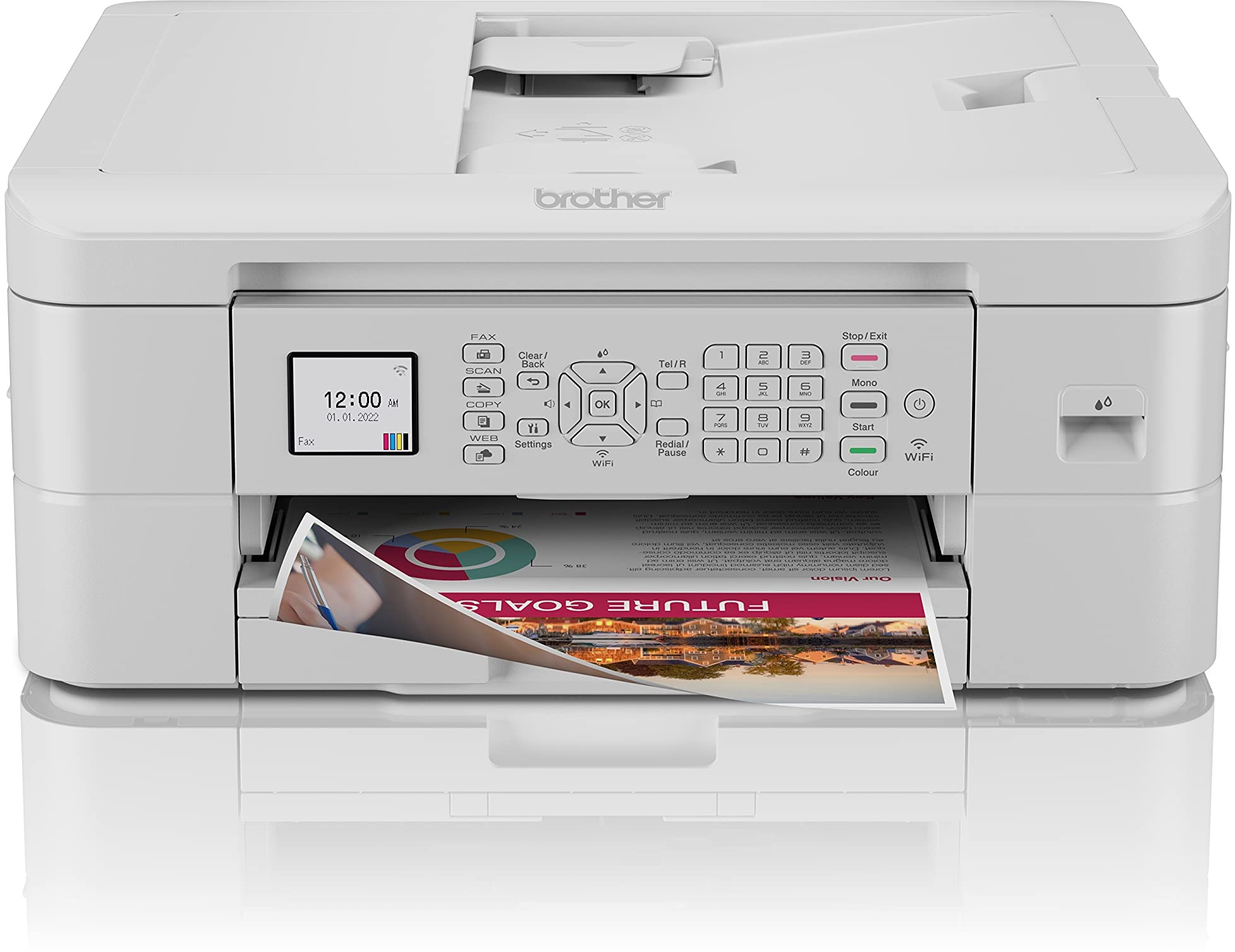 Brother MFC-J1010DW 4-in-1 Farbtintenstrahl-Multifunktionsgerät (Drucker, Scanner, Kopierer, Fax) Weiss 400 x 172 x 343 mm