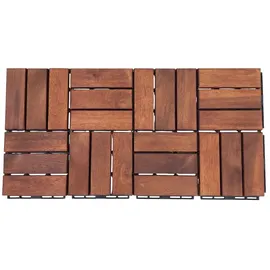 prestige home living outdoor Massivholz-Klickfliese Braun 30 x 30 cm 9 St.