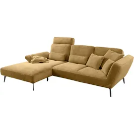 Set One by Musterring Ecksofa »SO 4500, Füße schwarz matt, inkl Schwenkrückenfunktion, Cord, L-Form«, wahlweise mit Kopfstütze/Armteilverstellung/Rückenneigung