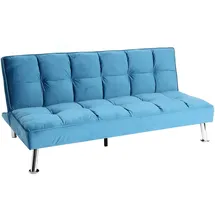 Mendler Sofa HWC-K21, Klappsofa Couch Schlafsofa, Nosagfederung Schlaffunktion Liegefläche 181x107cm ~ Samt, blau