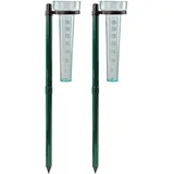 2x Regenmesser 35 l grün Niederschlagsmesser Erdspieß Garten wetterfest PVC