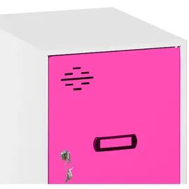 simonlocker montadas Dism.single Mini Schließfach 40,0 x 50,0 x 91,5 cm Weiß/Pink