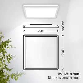 B.K.Licht LED Panel 1 29x29cm eckig 18W 2400lm 4000K spritzwassergeschützt weiß