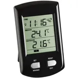 TFA Dostmann Funk-Thermometer Ratio, 30.3034.01, mit Funkzeit, erweiterbar auf DREI Sender
