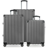 Hauptstadtkoffer Q-Damm - 3er Kofferset - Handgepäckskoffer 54 cm, mittelgroßer Koffer 68 cm + großer Reisekoffer 78 cm, Hartschale ABS, TSA, Silber