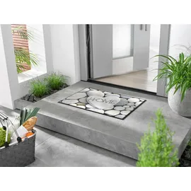 Wash+Dry Wash & Dry Fußmatte Pebble Stones 50 x 75 cm Polyamid Grau