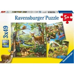 Puzzle - Wald/Zoo/Haustiere - 3 x 49 Teile