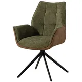 MASSIVMOEBEL24.DE Drehstuhl Polyester braun/grün