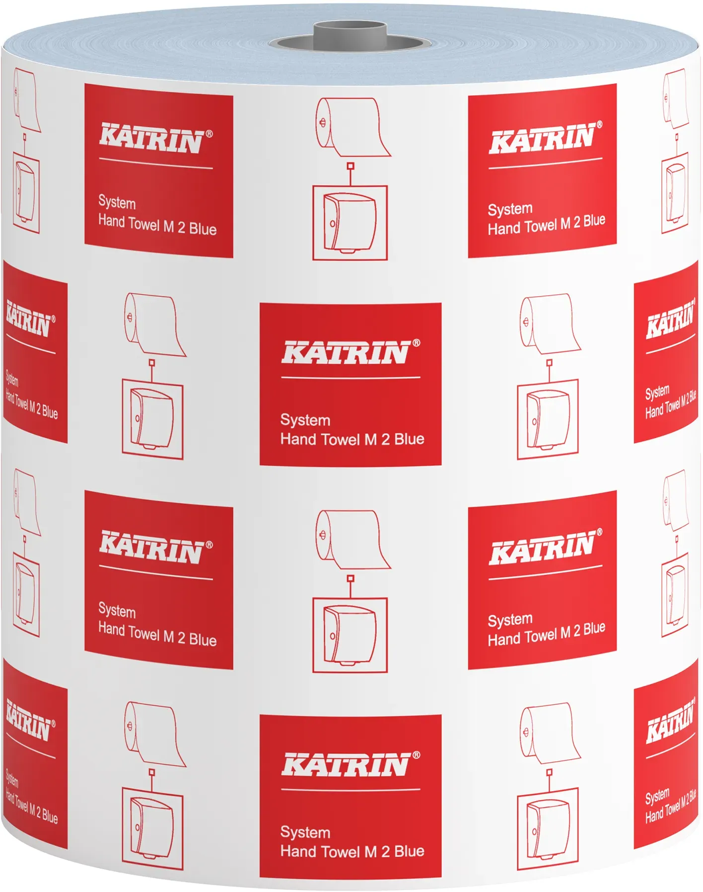 Katrin 98514 System-Handtuchrollen M2 blau 2-lagig, 180 Meter 1 Karton = 6 Rollen