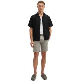 Marc O'Polo Kurzarmhemd "aus reinem Leinen", Herren, Gr. XL, Normalgrößen, schwarz, Obermaterial: 100% Leinen, unifarben, regular fit normal, normaler Saum, Hemden