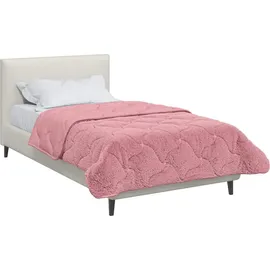 vidaXL Sommerdecke Rosa 140 x 220 cm Mikrofaser und Teddy-Fleece