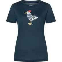 super.natural - Women's Johnny Tee - Merinoshirt Gr XS blau/ various