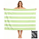 Mikrofaser Handtuch,Strandtuch XXL Microfaser Badetuch Groß 90x160CM,Schnelltrocknend Handtuch Streifen Grün,Stranddecke Badetuch Strand,Beach Towel Strandtücher strandhandtuch mit Aufbewahrungstasche