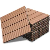 Wolketon Terrassenfliesen Braun  110 Stück (10m2) Klickfliesen In Holzoptik, Wpc Fliese,30 X 30cm