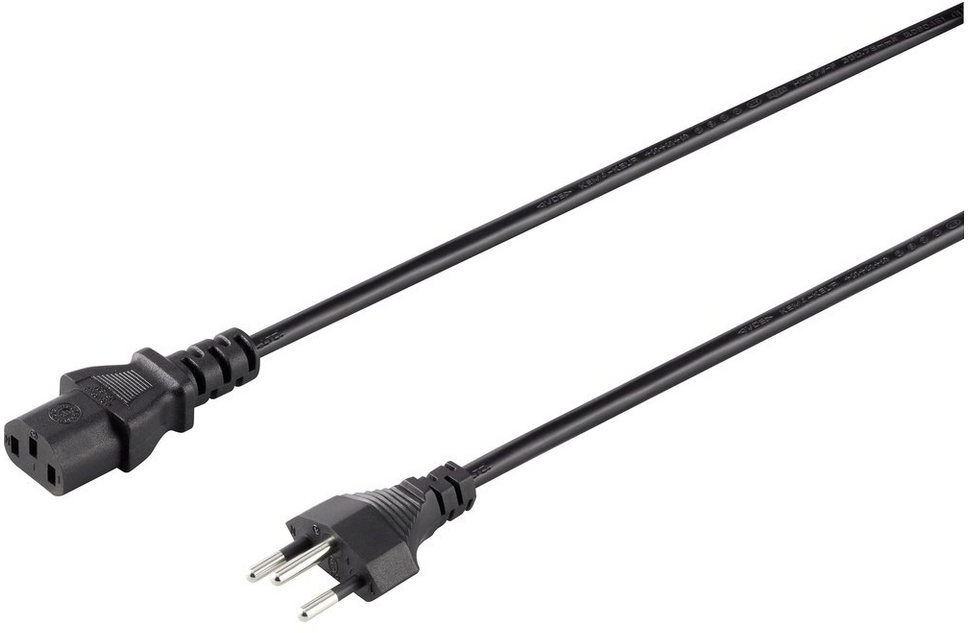 Basetech Basetech BT-1886931 Kaltgeräte Anschlusskabel Schwarz 5.00 m Elektro-Kabel, (5.00 cm) schwarz