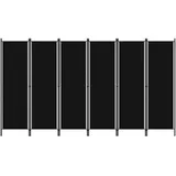 vidaXL 6-tlg. Raumteiler Schwarz 300x180 cm