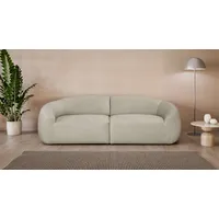 LeGer Home by Lena Gercke Big-Sofa "YANI, Designersofa, organische Form, Maße B/T/H: 240/64/81 cm", beige (dunkelbeige), B:240cm H:81cm T:100cm, 100% Polyester, LEGER HOME BY LENA GERCKE, Sofas, Big-Sofa, mit Wellenunterfederung, auch in Bouclé, passend zur Serie
