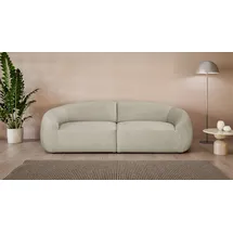 LeGer Home by Lena Gercke Big-Sofa "YANI, Designersofa, organische Form, Maße B/T/H: 240/64/81 cm", beige (dunkelbeige), B:240cm H:81cm T:100cm, 100% Polyester, LEGER HOME BY LENA GERCKE, Sofas, Big-Sofa, mit Wellenunterfederung, auch in Bouclé, passend zur Serie