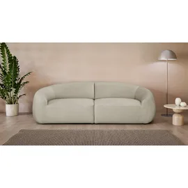 LeGer Home by Lena Gercke Big-Sofa "YANI, Designersofa, organische Form, Maße B/T/H: 240/64/81 cm", beige (dunkelbeige), B:240cm H:81cm T:100cm, 100% Polyester, LEGER HOME BY LENA GERCKE, Sofas, Big-Sofa, mit Wellenunterfederung, auch in Bouclé, passend zur Serie