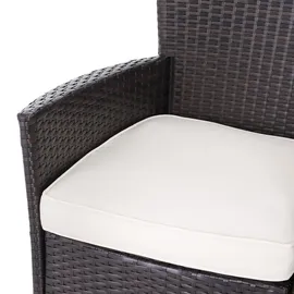 CASARIA Polyrattan Gartenstuhl 59 x 59 x 88 cm braun/creme 2er Set stapelbar