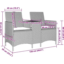 vidaXL Gartensofa 2-Sitzer Loungeset grau