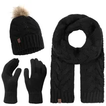 Rock Creek Winter Mütze mit Bommel Schwarz