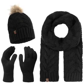 Rock Creek Winter Mütze mit Bommel Schwarz