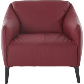 W.Schillig Cocktailsessel "sally", rot (ruby rot z59), B:84cm H:78cm T:84cm, Longlife Xtra-Leder Z59: Glattleder mit modischer Prägung. Hautstärke 0, 9 - 1, 1 mm., Sessel, Cocktailsessel, mit Metall-Winkelfüßen in Schwarz pulverbeschichtet