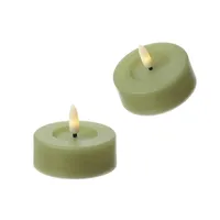 MARELIDA LED Maxi Teelichter 6,8 cm grün 2 St.