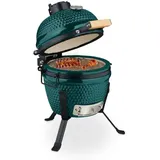 Relaxdays Kamado Grill aus Keramik Dunkelgrün,Schwarz