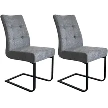byLIVING Esszimmerstuhl Marlen XXL Webstoff dunkelgrau 2er Set