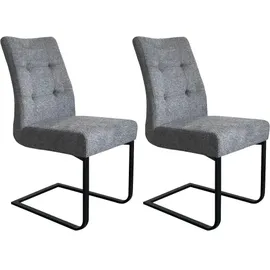 byLIVING Esszimmerstuhl Marlen XXL Webstoff dunkelgrau 2er Set